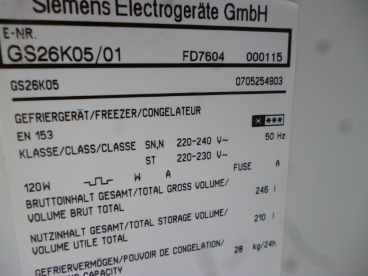 Морозильна камера Siemens  65*145см  з Німеччини, numer zdjęcia 12