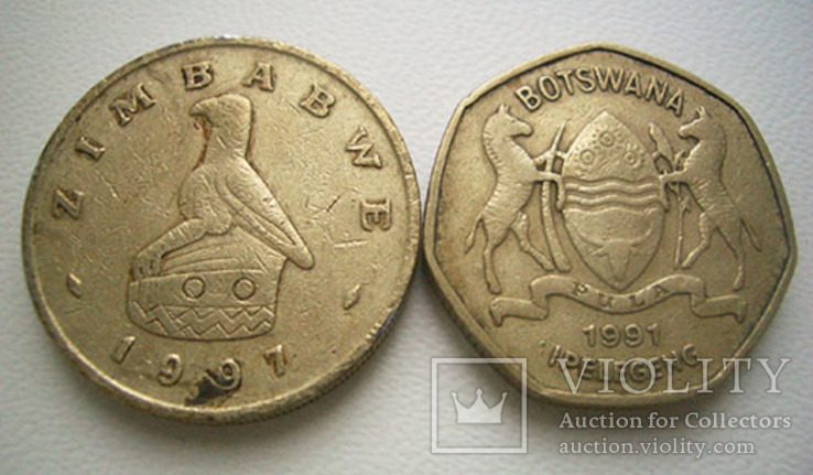 Зимбабве и Ботсвана, 2 монеты, фото №2