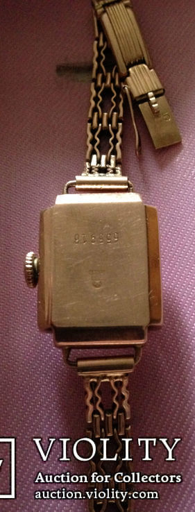 Золотые часы ЗАРЯ с золотым браслетом 1959 г, фото №5