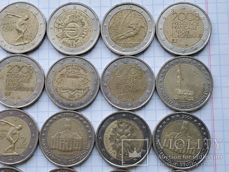Евро разные,2€×20 шт,18шт.из них-юбилейные., фото №4