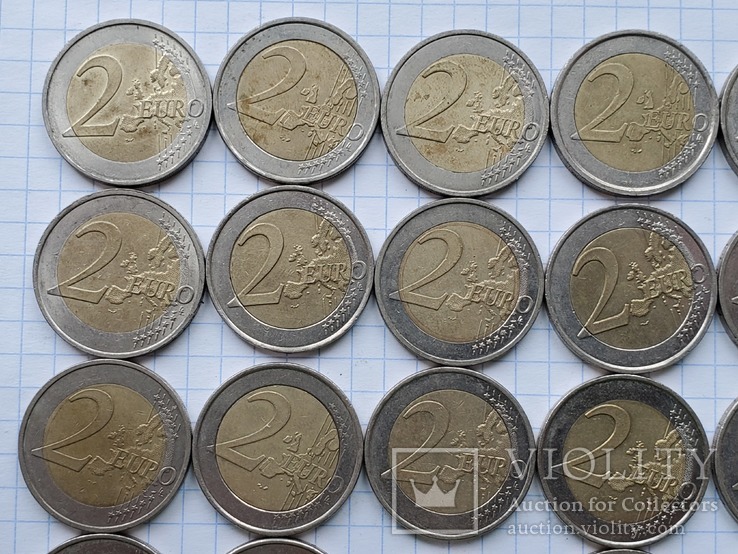 Евро разные,2€×20 шт,18шт.из них-юбилейные., фото №8