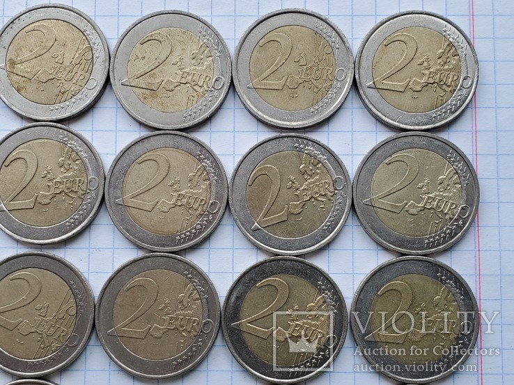 Евро разные,2€×20 шт,18шт.из них-юбилейные., фото №9