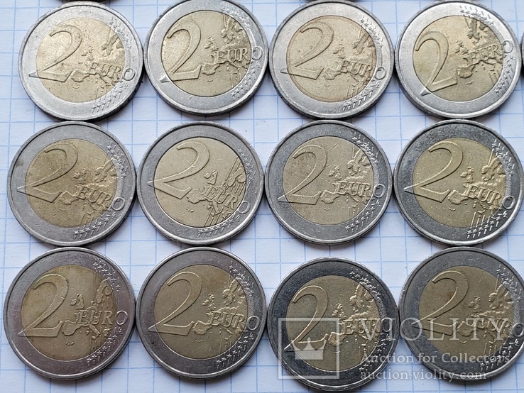 Евро разные,2€×20 шт,18шт.из них-юбилейные., фото №10