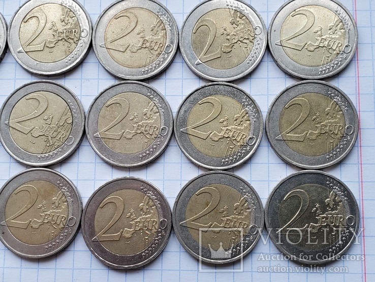 Евро разные,2€×20 шт,18шт.из них-юбилейные., фото №11