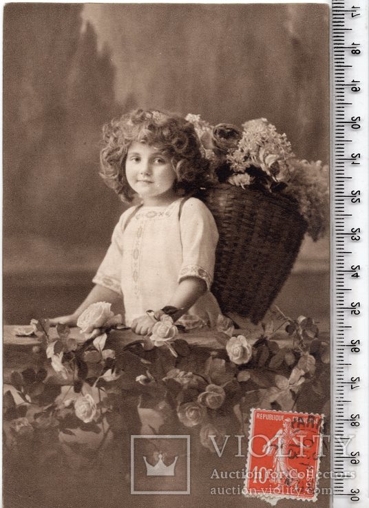 Старинная открытка. 1913 год. Фэнтези, дети.
