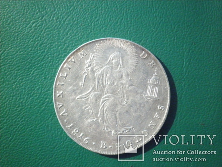 Скудо 1816 год, Ватикан, серебро, фото №8