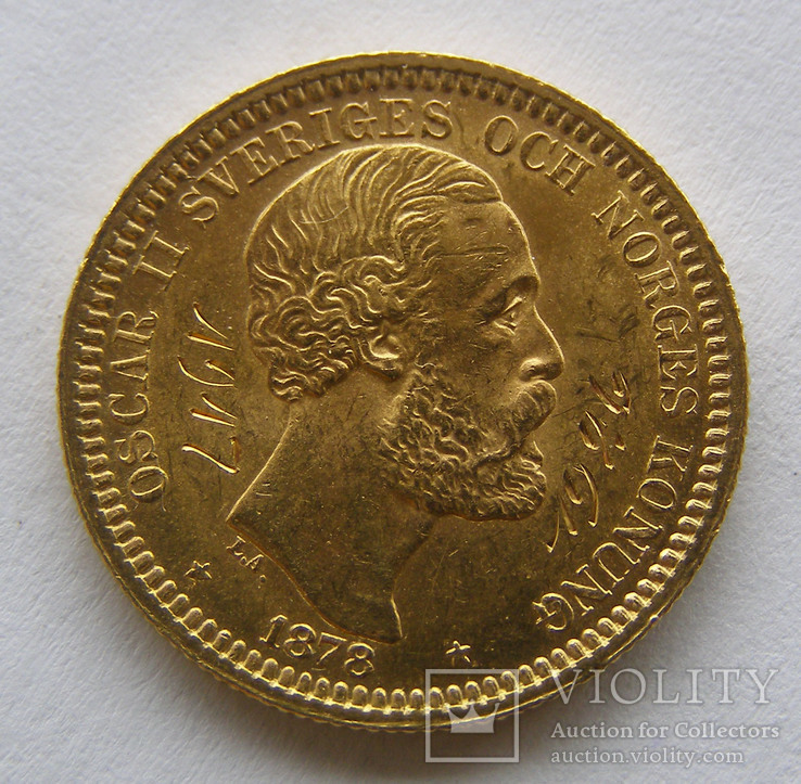 Золото 20 крон 1878 г. Швеция, фото №6