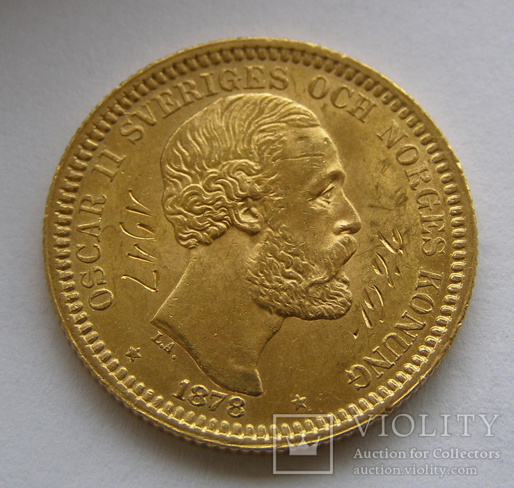 Золото 20 крон 1878 г. Швеция, фото №7
