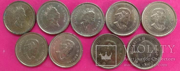Канада 1 цент разные года 15 шт.