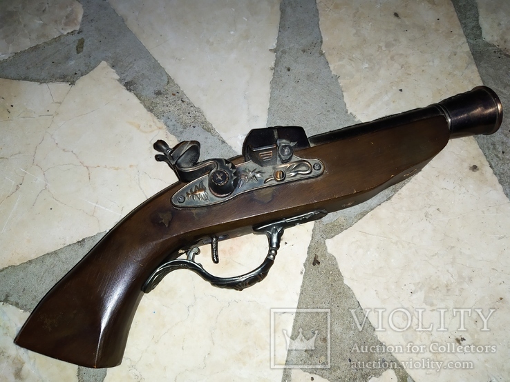 Пистолет коллекционный металл дерево, фото №2