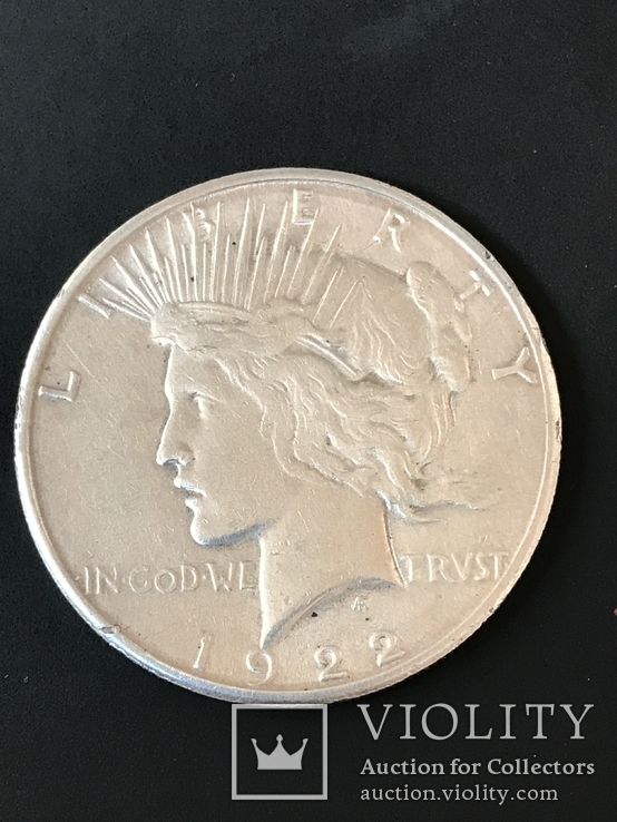 Доллар 1922 года, серебро. Мирный доллар, фото №2