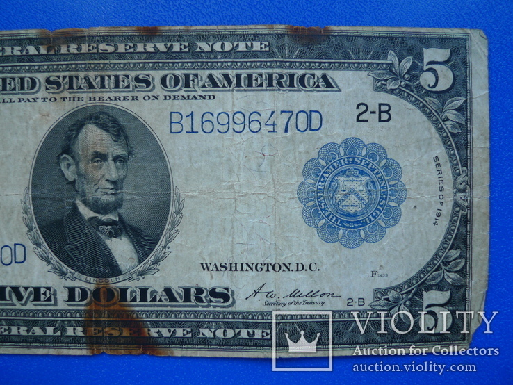 5 долларов 1914 год, фото №5