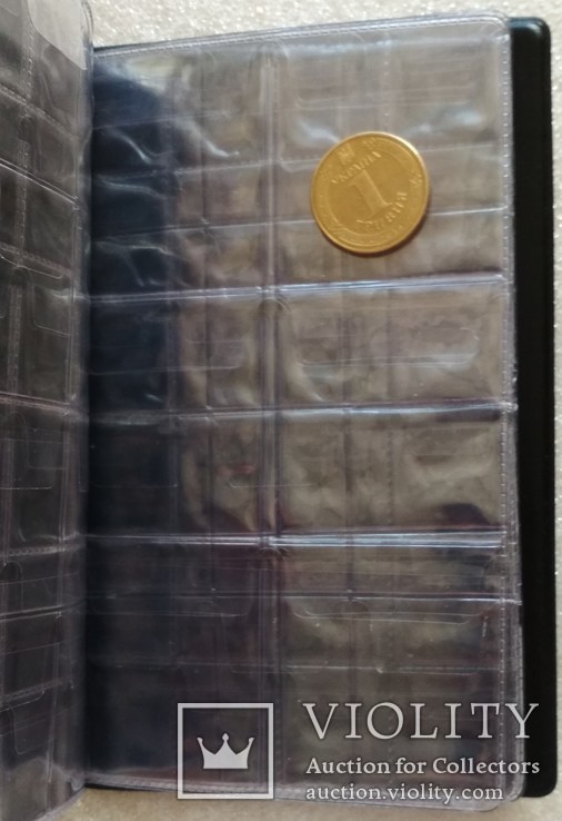 Альбом для монет на 132 яейки комбинированый коричневый, фото №5