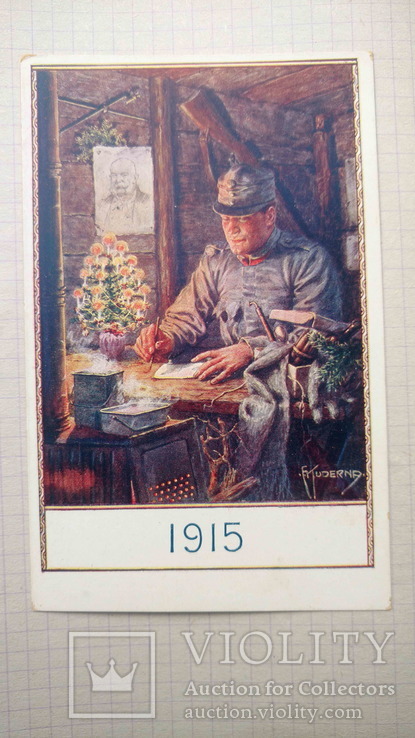 Листівка: Перша світова, Австрія, Новий рік, 1915, Франц Йосиф.