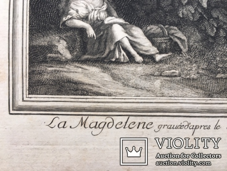 Гравюра "La Magdelene",  Jacques Coelemans 1700-07года, фото №6