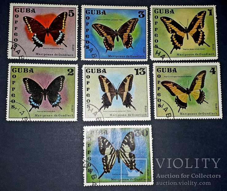 1972 г. Куба Бабочки Фауна