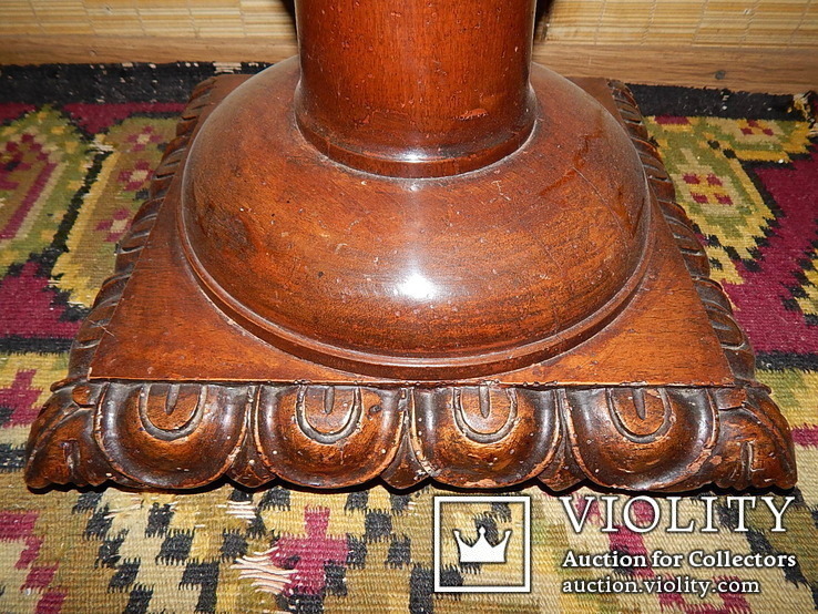 Старинная деревянная консоль (подставка). Высота 123,5 см., фото №7