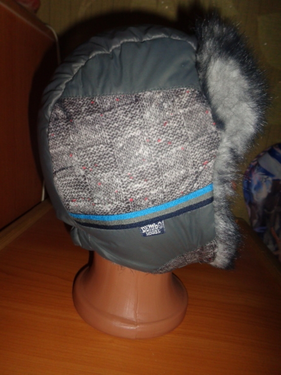 Зимняя шапка-ушанка ТМ Дембохаус, размер 52-54, фото №3