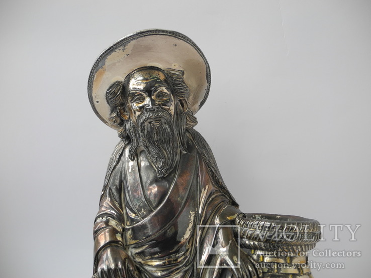 Карандашница фигура Старый Рыбак ( Серебро ), фото №4