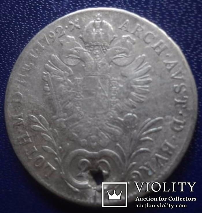 20 крейцеров 1792 Франц II Австрия серебро (е,5,6), фото №2