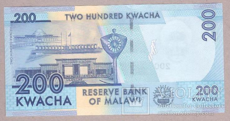 Банкнота Малави 200 квача 2017 г. UNC, фото №3