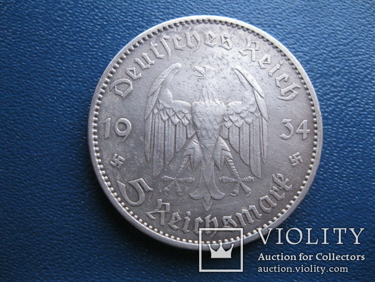 5 марок 1934 г. Кирха с надписью, фото №4