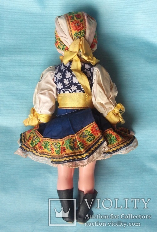Старая кукла на резинках Европа 30 см, фото №4