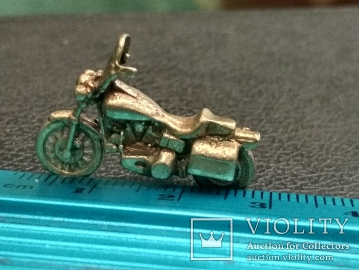 Мотоцикл бронза коллекционная миниатюра, фото №2