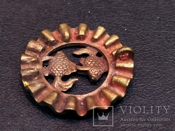 Рыбки парочка кулон коллекционная миниатюра бронза брелок, фото №5
