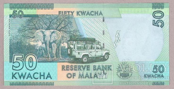 Банкнота Малави 50 квача 2016 г. UNC, фото №3