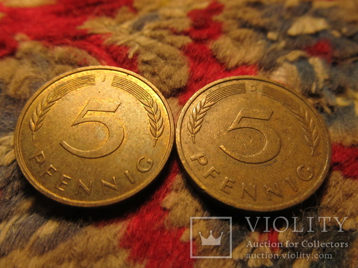 Две монеты 5 пфеннигов, фото №2