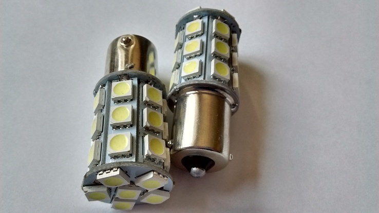 Светодиодные LED автолампочки 1156, P21W красные (2 шт), numer zdjęcia 2