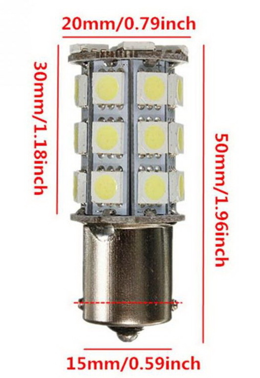 Светодиодные LED автолампочки 1156, P21W красные (2 шт), numer zdjęcia 3