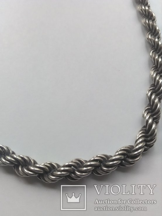 Серебряная цепочка жгут, фото №5
