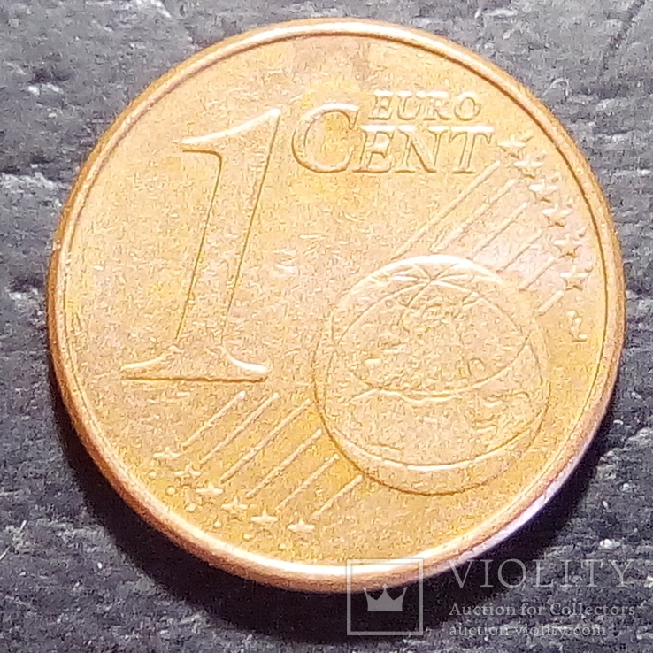 Германия 1 евро цент 2002 год Метка монетного двора (G) Карлсруе  (548), фото №2