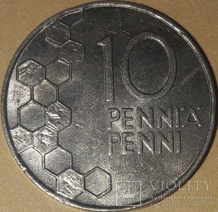 10 пенни 1991 (Финляндия), фото №2