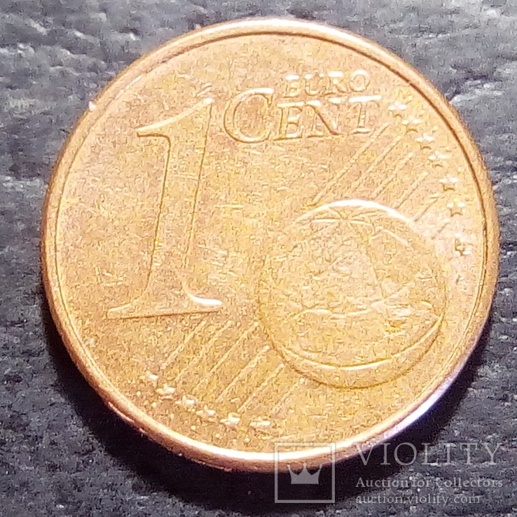 Германия 1 евро цент 2008 год Метка монетного двора (G)  Карлсруе   (545), фото №2