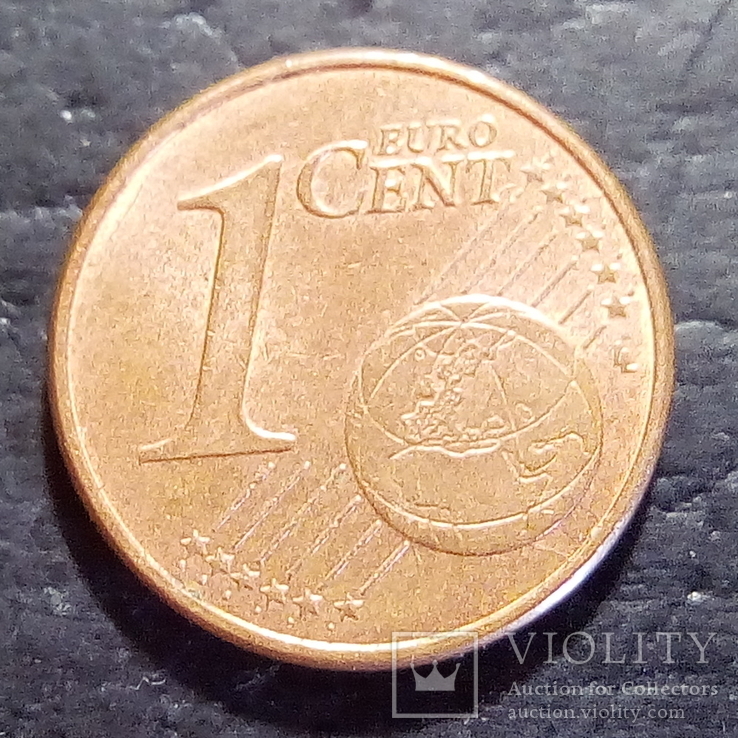 Германия 1 евро цент 2002 год Метка монетного двора (J) Гамбург  (546), фото №2