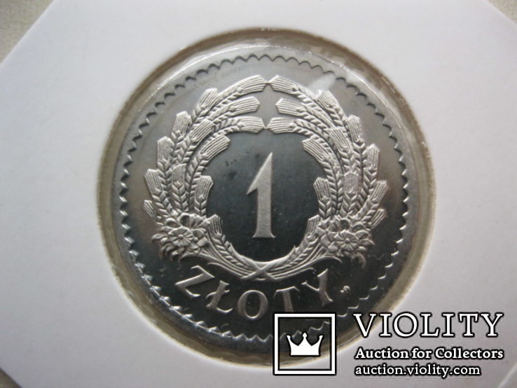 Копия пробной монеты 1 злотый 1928 года, фото №3