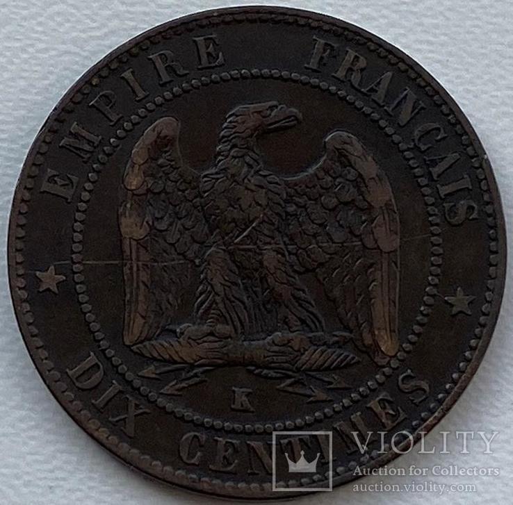 Франция 10 сантимов 1855 K год