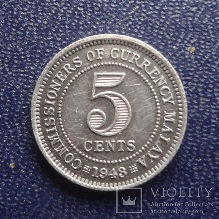5 центов 1948  Малайя  серебро   (1.1.2)~, фото №3