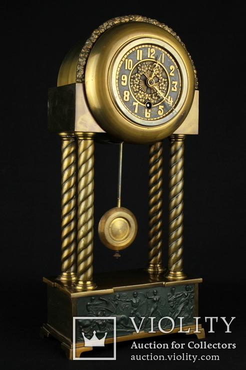 Старые интерьерные часы Hamburg-Amerikanische Uhrenfabrik (HAU). Германия (0311), фото №2