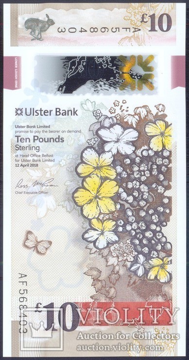 Северная Ирландия - 10 фунтов 2018 - Ulster Bank, Полимер - UNC, Пресс, фото №3