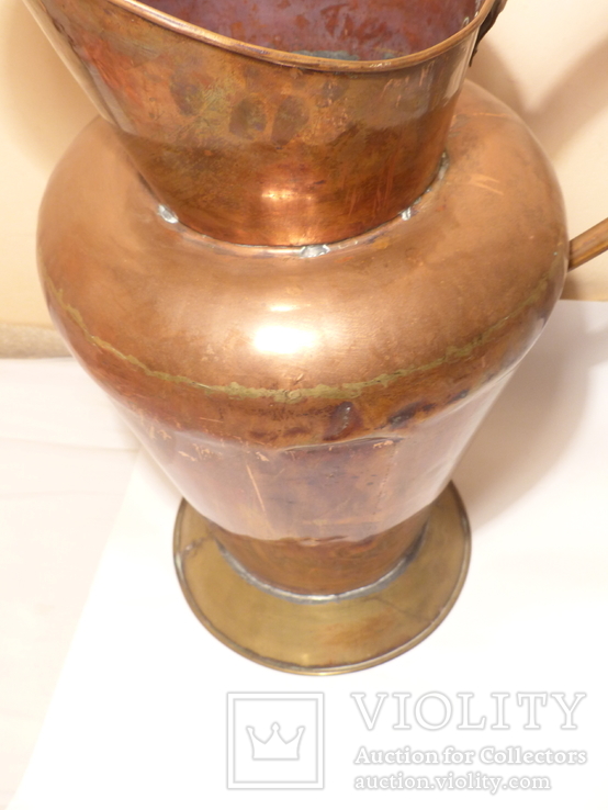 59 см - Старинная Зонтница - зонтовница зольник ваза МЕДЬ , Германия - 2,8 кг, фото №9