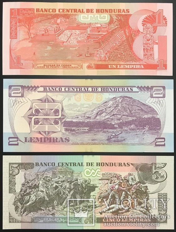 Гондурас - Набор из 7 банкнот - 1 - 100 лемпир 2012 - 2014 - UNC, Пресс, фото №5