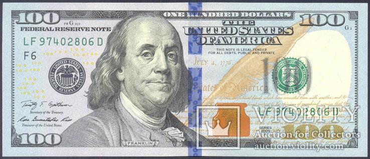 США - 100 $ долларов 2009 A - Atlanta (F6) - UNC, Пресс, фото №3
