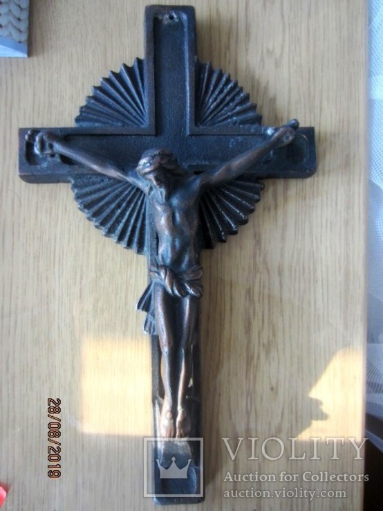 Винтаж: Настенный крест, Распятие Христово металл