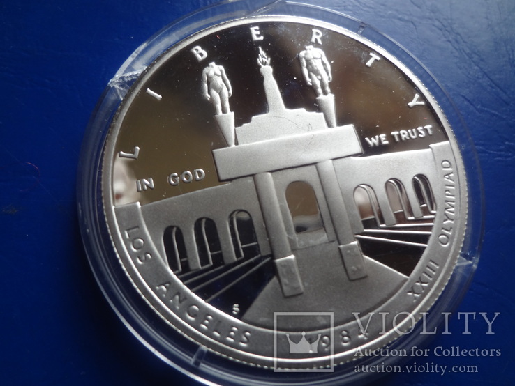 1 доллар 1984  США  серебро   (8.5.6)~, фото №3