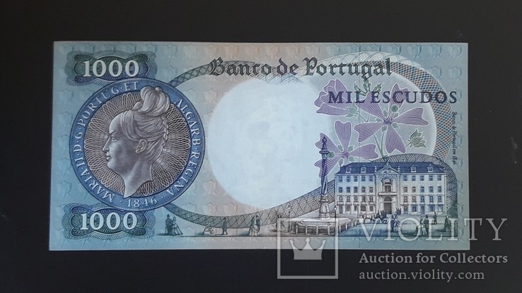 Португалия 1000 эскудо 1967  Portugal низкий номер 000088, фото №2