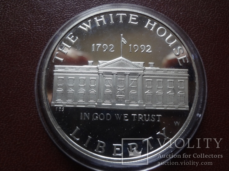 1 доллар 1992  США  серебро   (8.4.1)~, фото №3
